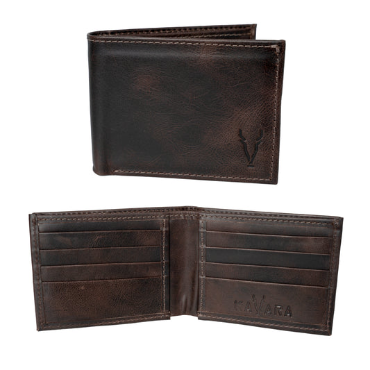 Billetera Grande Marron Oscuro Vintage