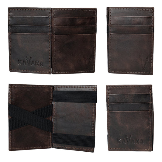 Billetera Magica Marron Oscuro Vintage