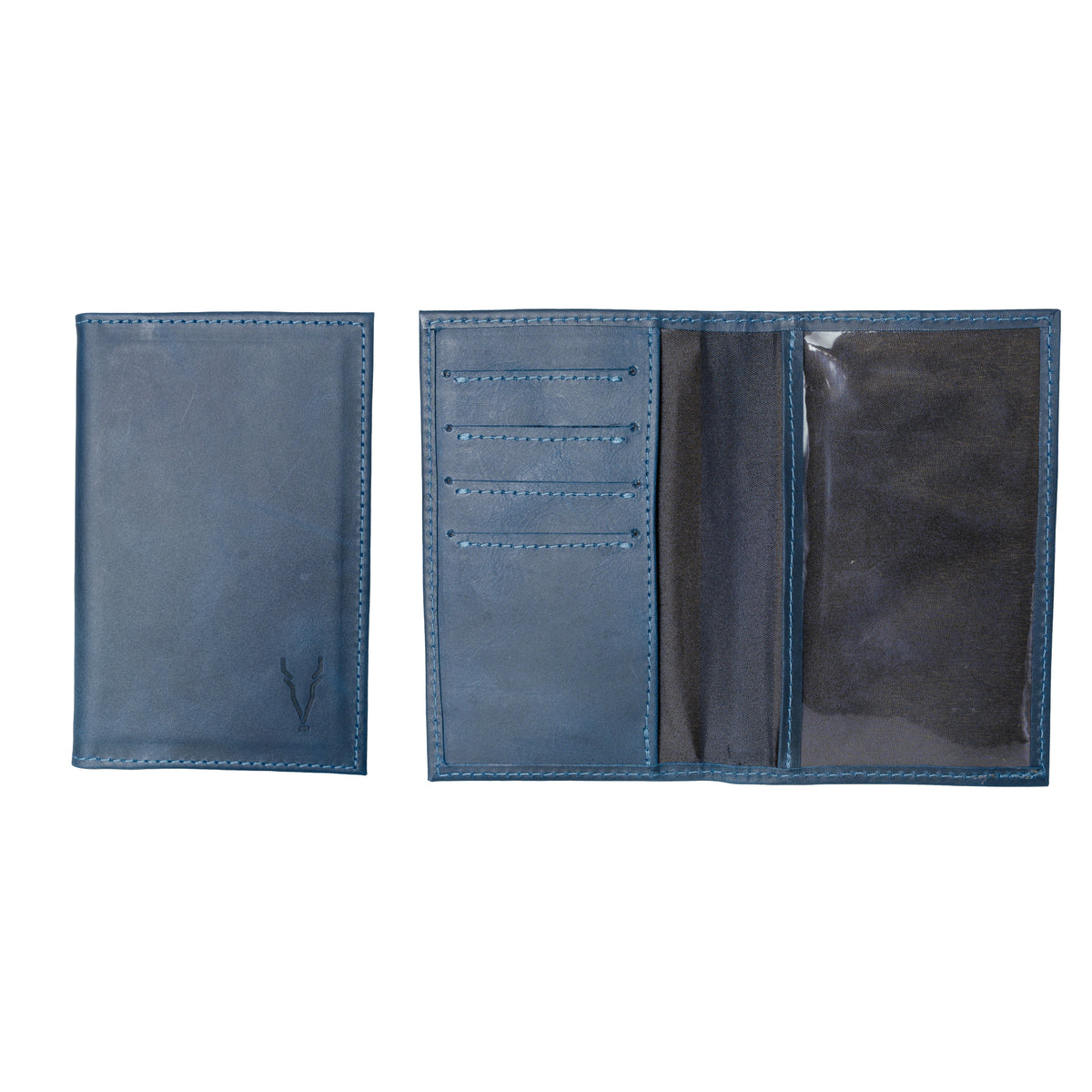 Porta Pasaporte Azul Vintage