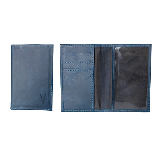 Porta Pasaporte Azul Vintage