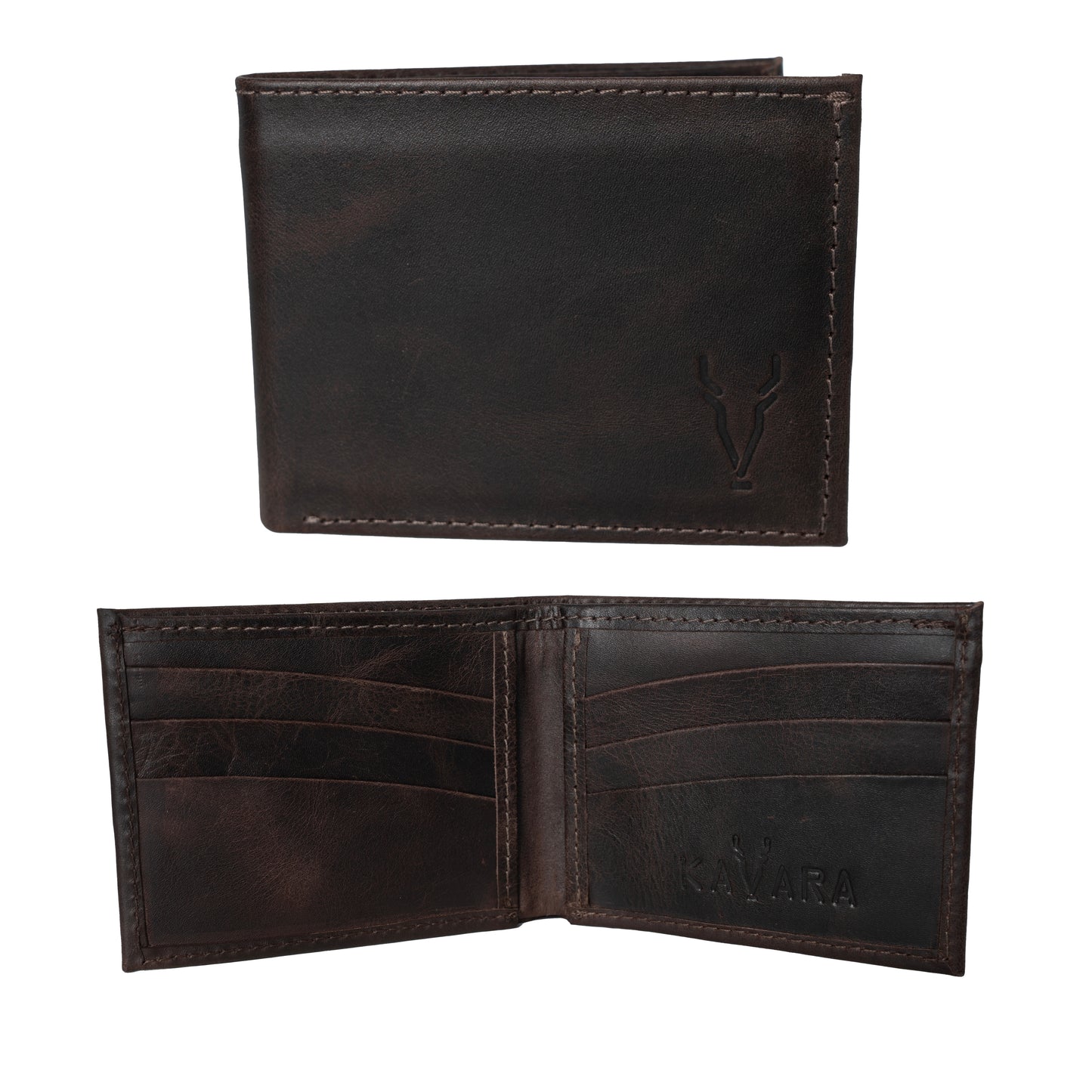 Billetera Compacta Marron Oscuro Vintage