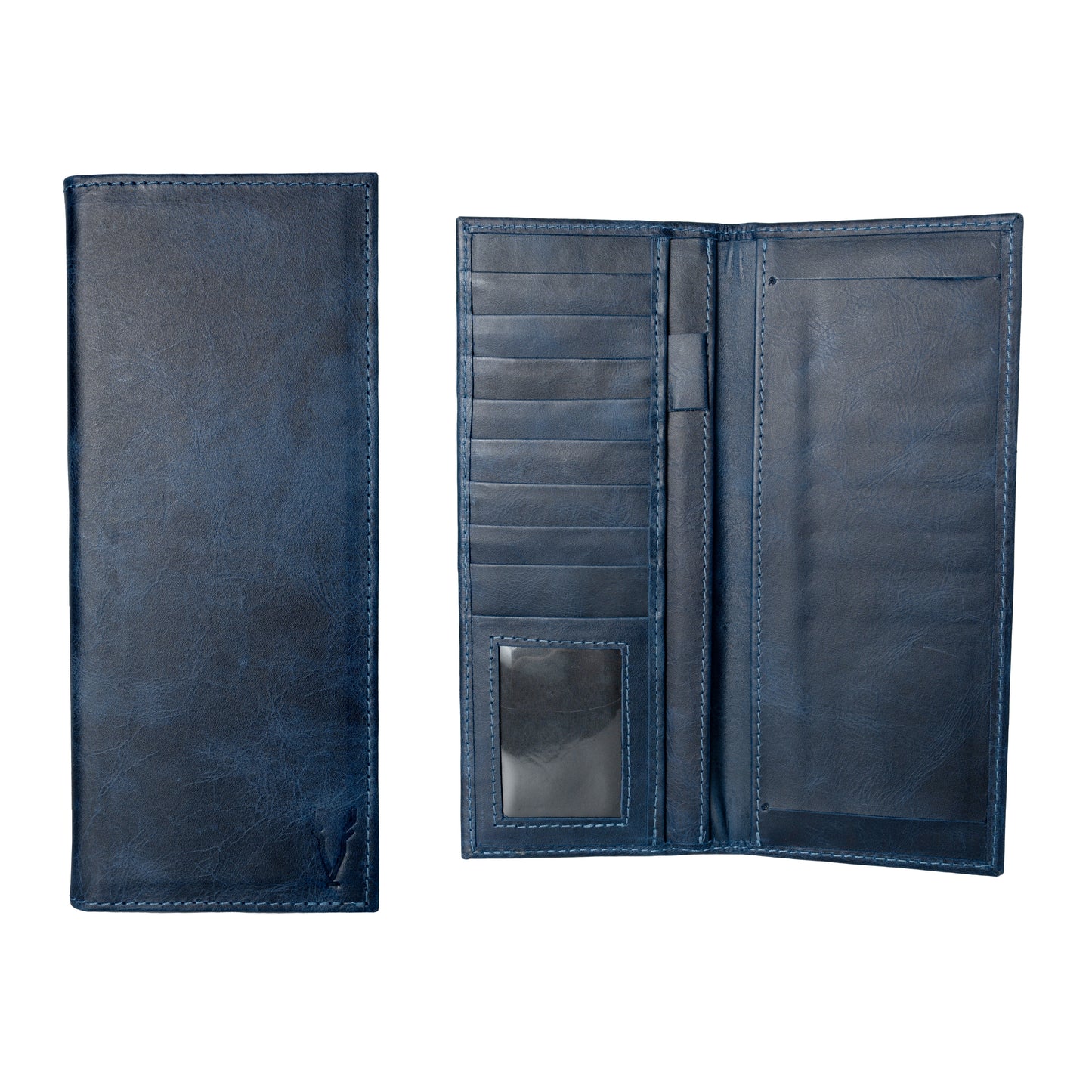 Porta Chequera Azul Vintage