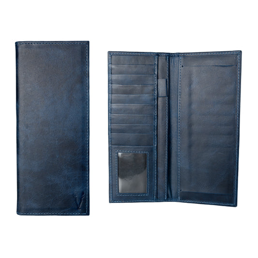 Porta Chequera Azul Vintage