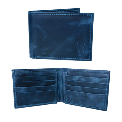 Billetera Grande Azul Vintage