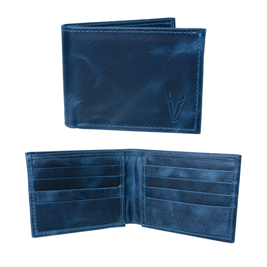 Billetera Grande Azul Vintage
