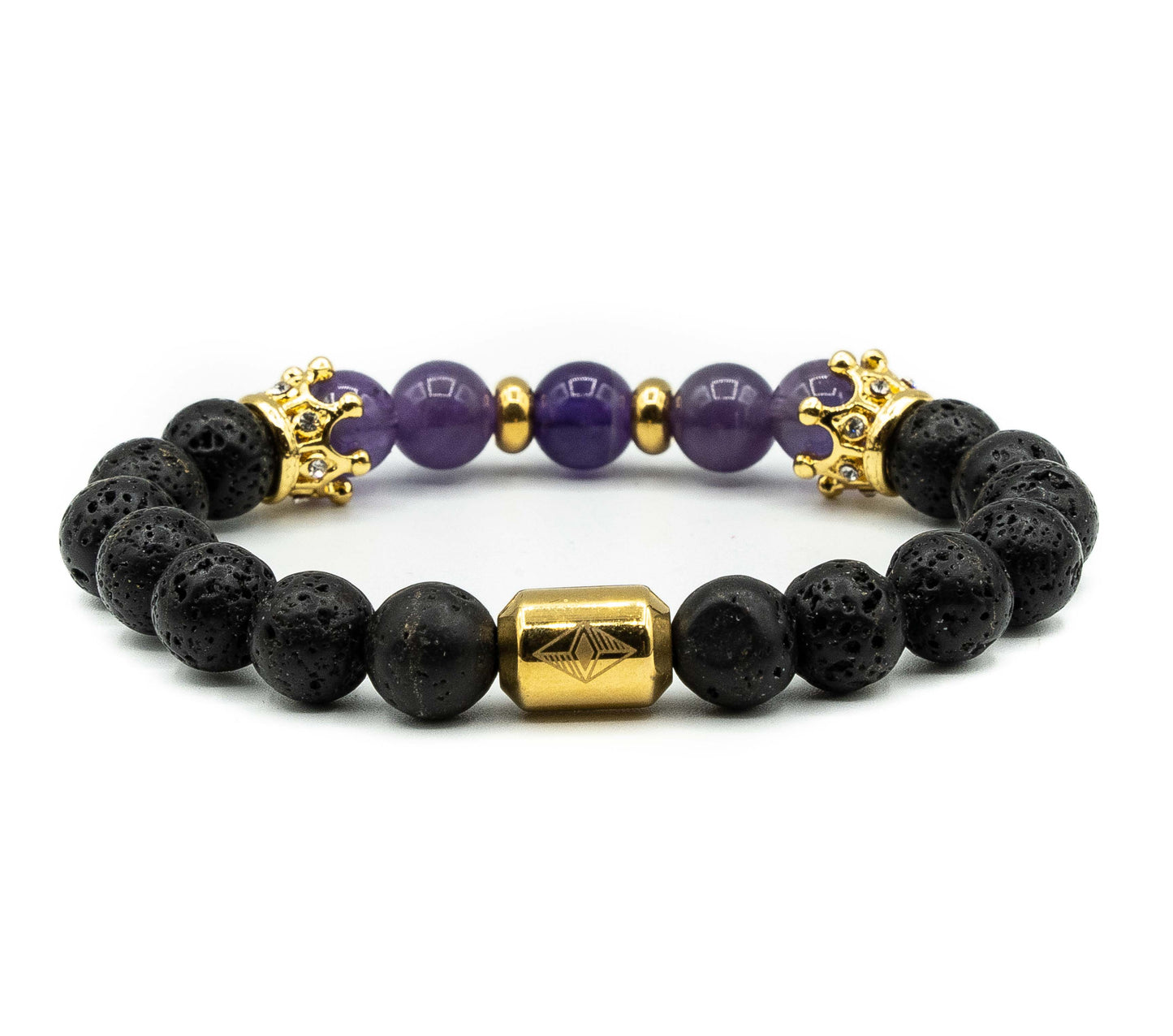 Pulsera Doble King Oro18K con Agata Purpura