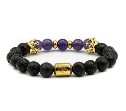 Pulsera Doble King Oro18K con Agata Purpura