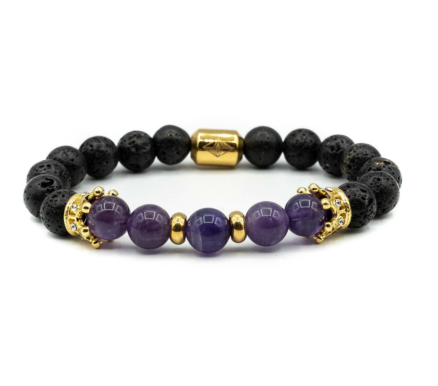 Pulsera Doble King Oro18K con Agata Purpura