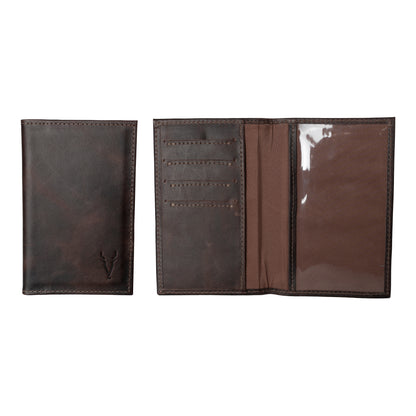 Porta Pasaporte Marron Oscuro Vintage