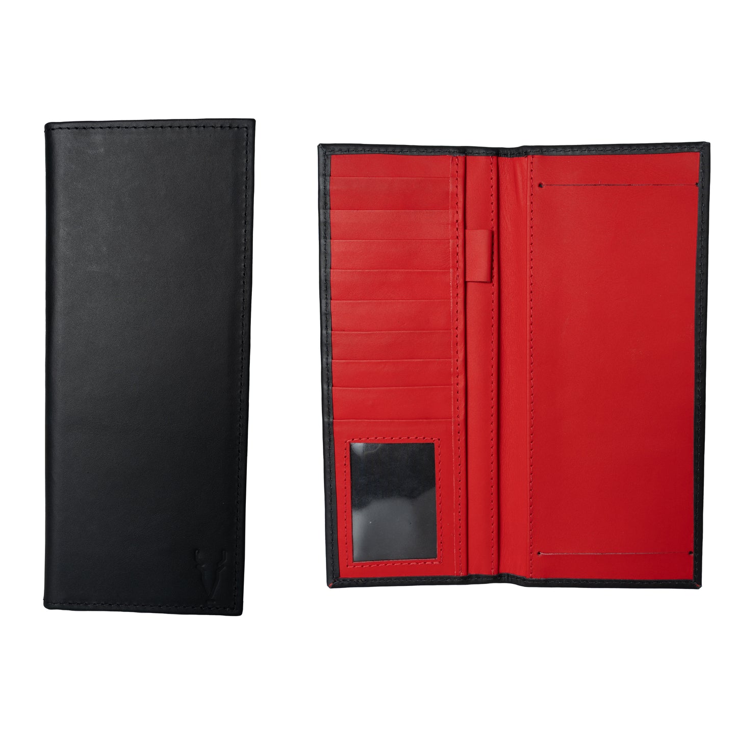Porta Chequera Negro Mate interior Rojo Ferrari