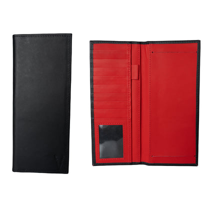 Porta Chequera Negro Mate interior Rojo Ferrari