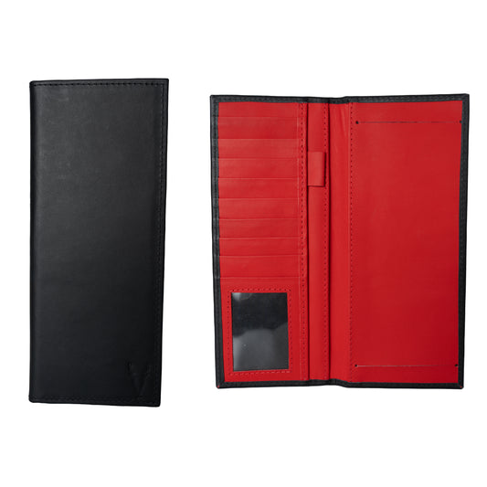Porta Chequera Negro Mate interior Rojo Ferrari