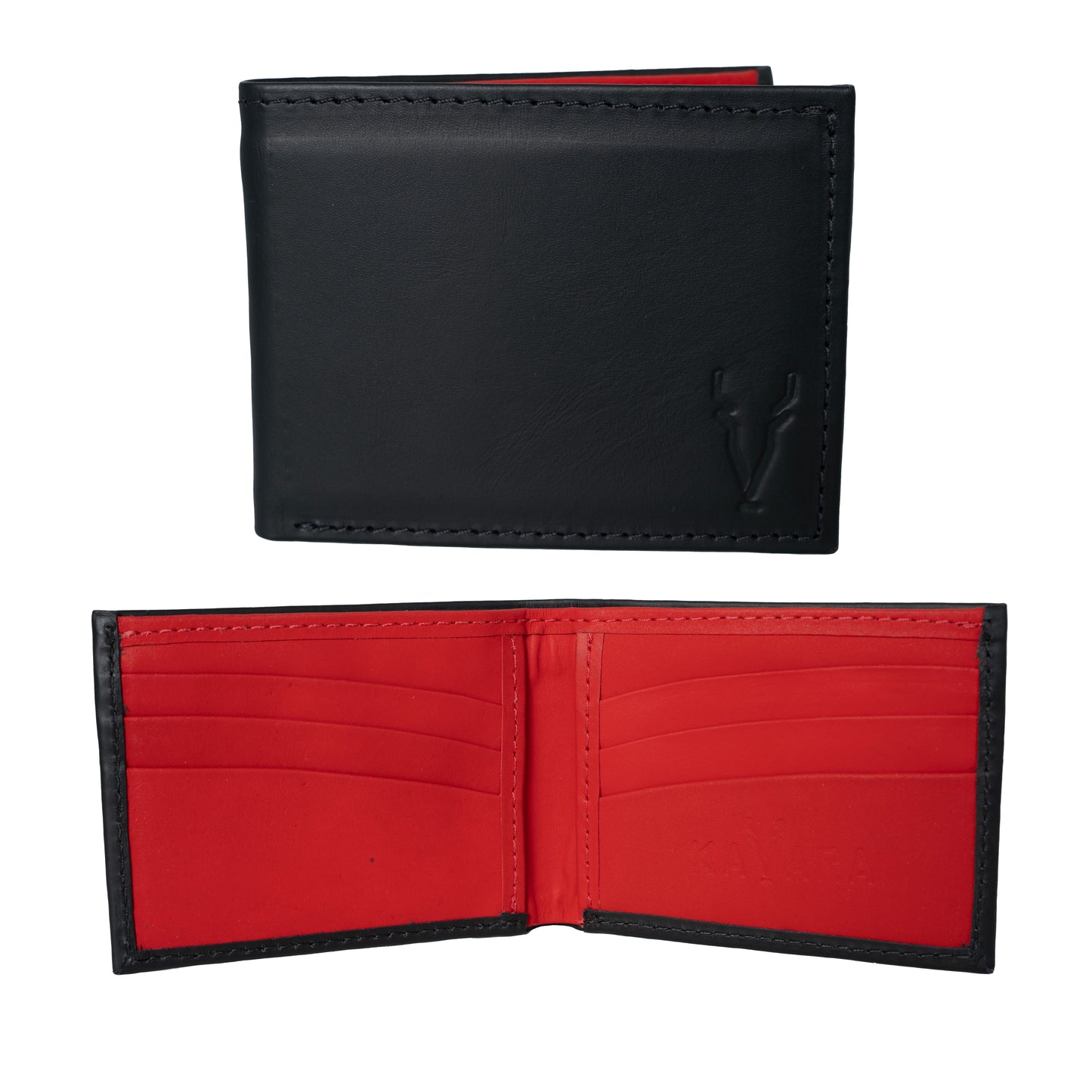 Billetera Compacta Negro Mate interior Rojo Ferrari