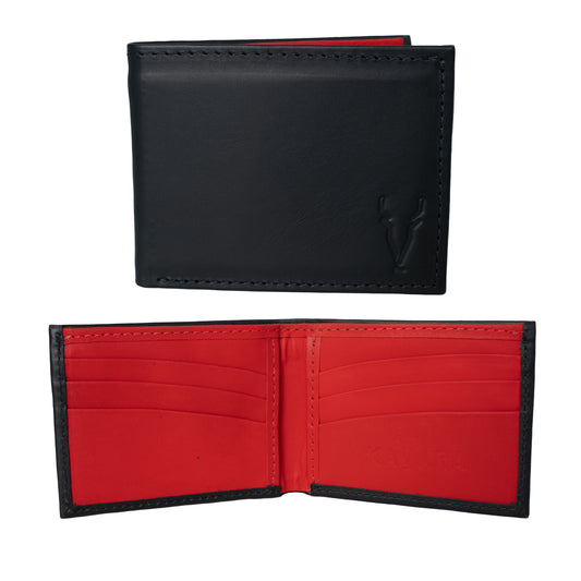 Billetera Compacta Negro Mate interior Rojo Ferrari