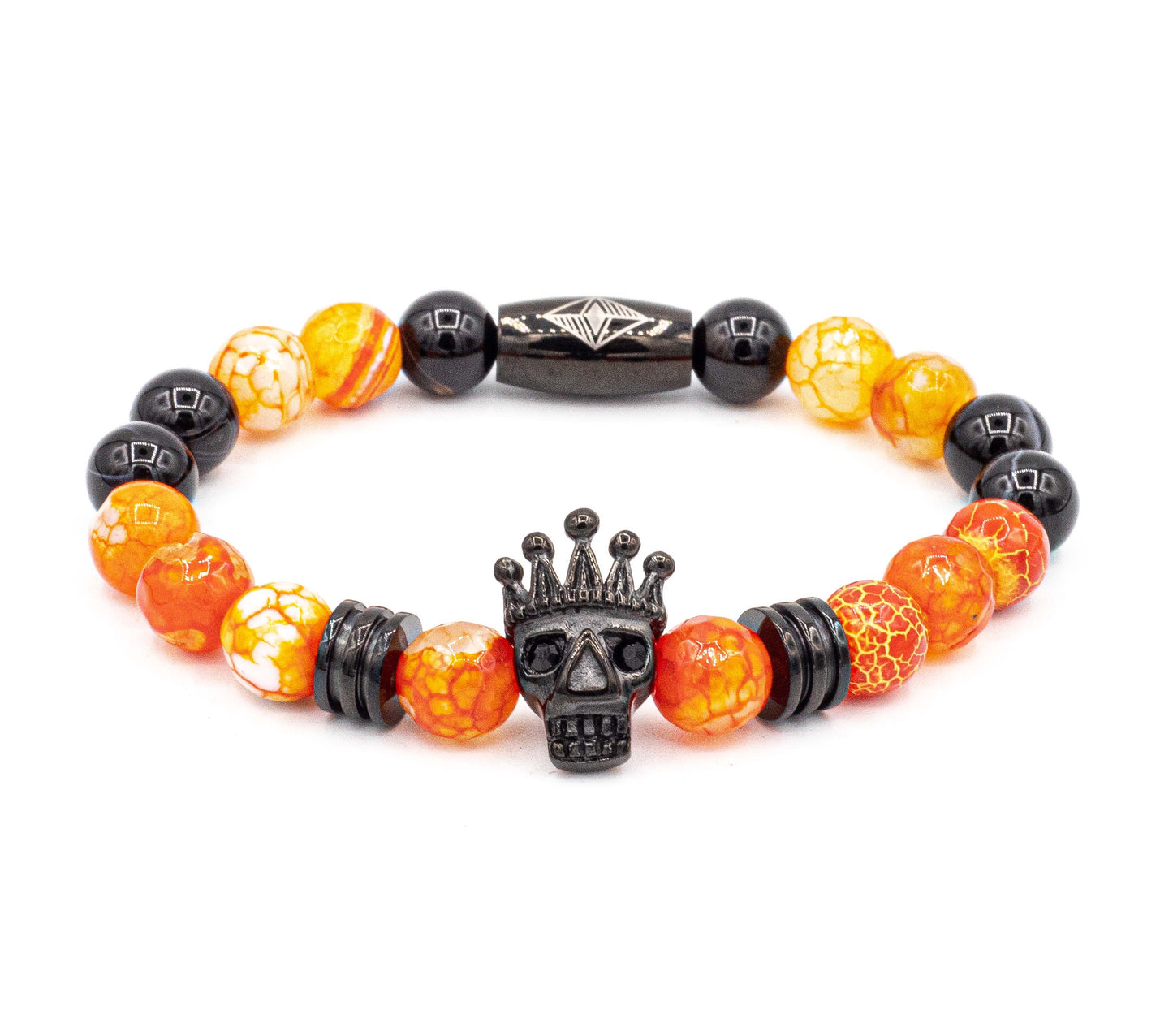 Pulsera Death King Rodio / Naranja