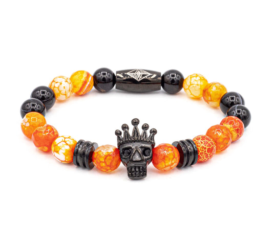 Pulsera Death King Rodio / Naranja