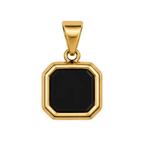 Dije Square Black Stone