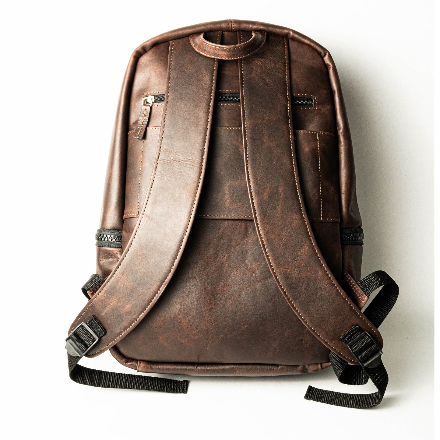 Mochila Cuero Marron Oscuro Vintage