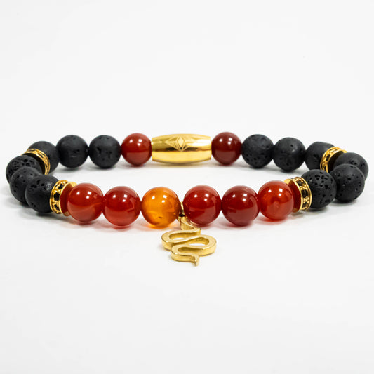 Pulsera Snake Oro18K Piedras Volcanicas/Agatha Ambar