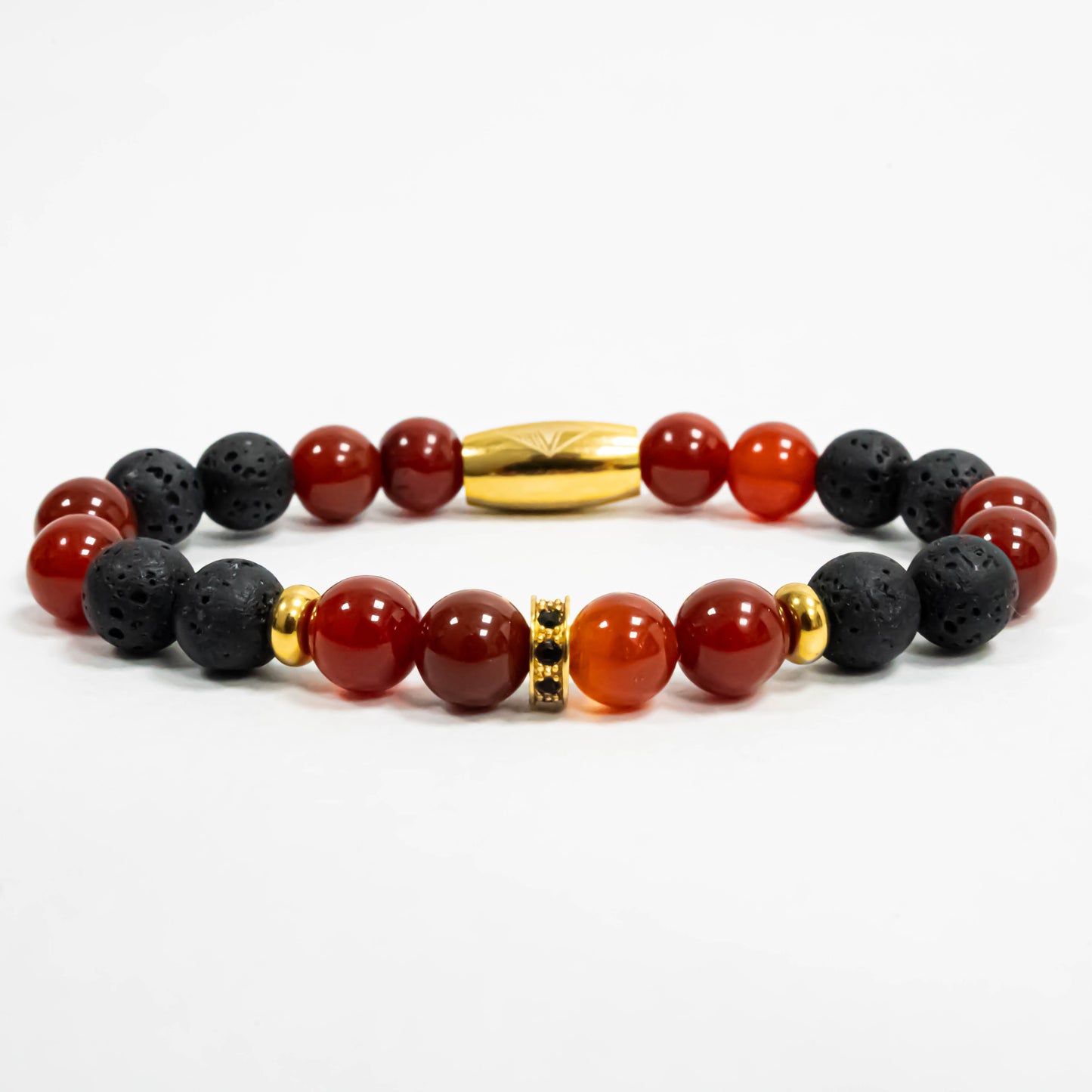 Pulsera Stopper Oro18K Piedras Volcanicas/Agatha Ambar
