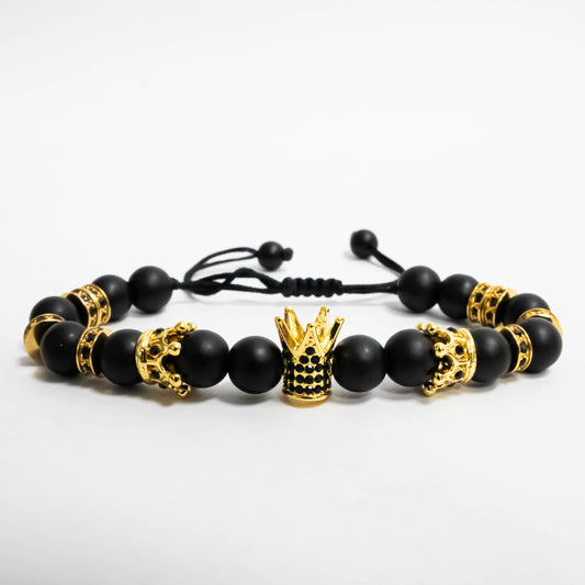 Pulsera King of the Kings Multistopper Oro18k Macrame Onyx