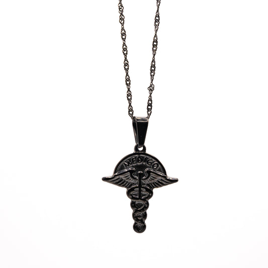 Cadena Curb con Caduceo