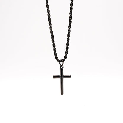 Cadena Rope Fina con Cruz Minimalista Fina