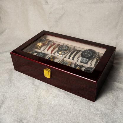 Caja Organizadora Bordo Madera 12 Espacios