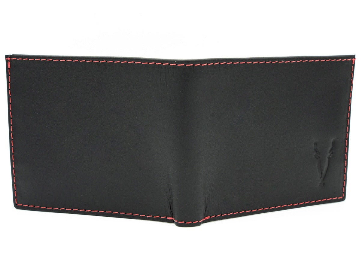 Billetera Compacta Negro Mate interior Rojo Ferrari