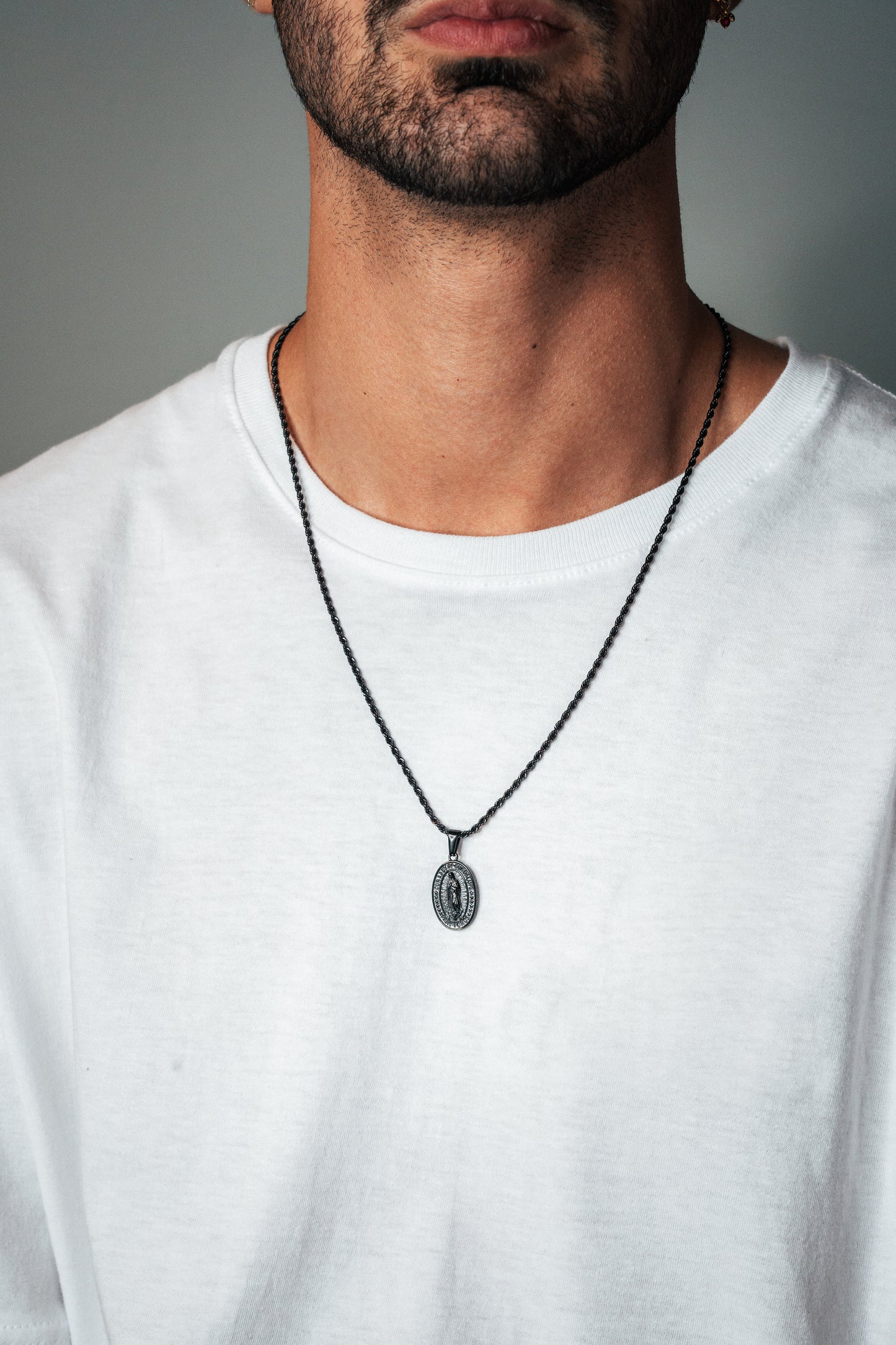 Cadena Rope Fina con Virgen de Guadalupe