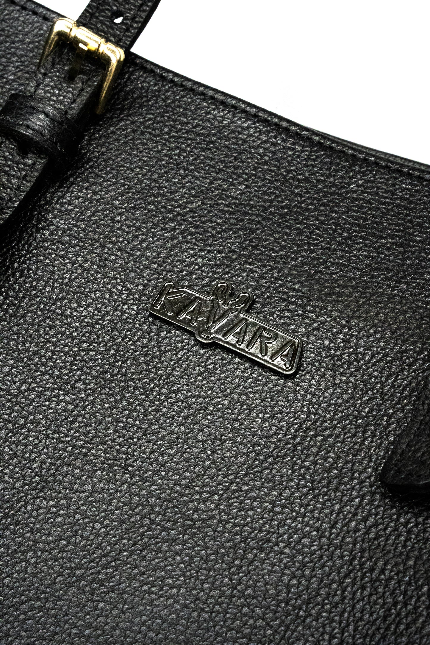 Cartera Tote Negro Granulado