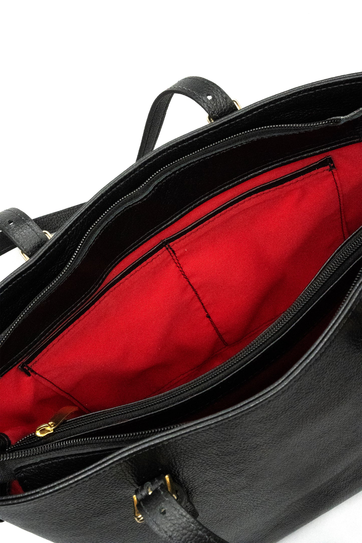 Cartera Tote Negro Granulado
