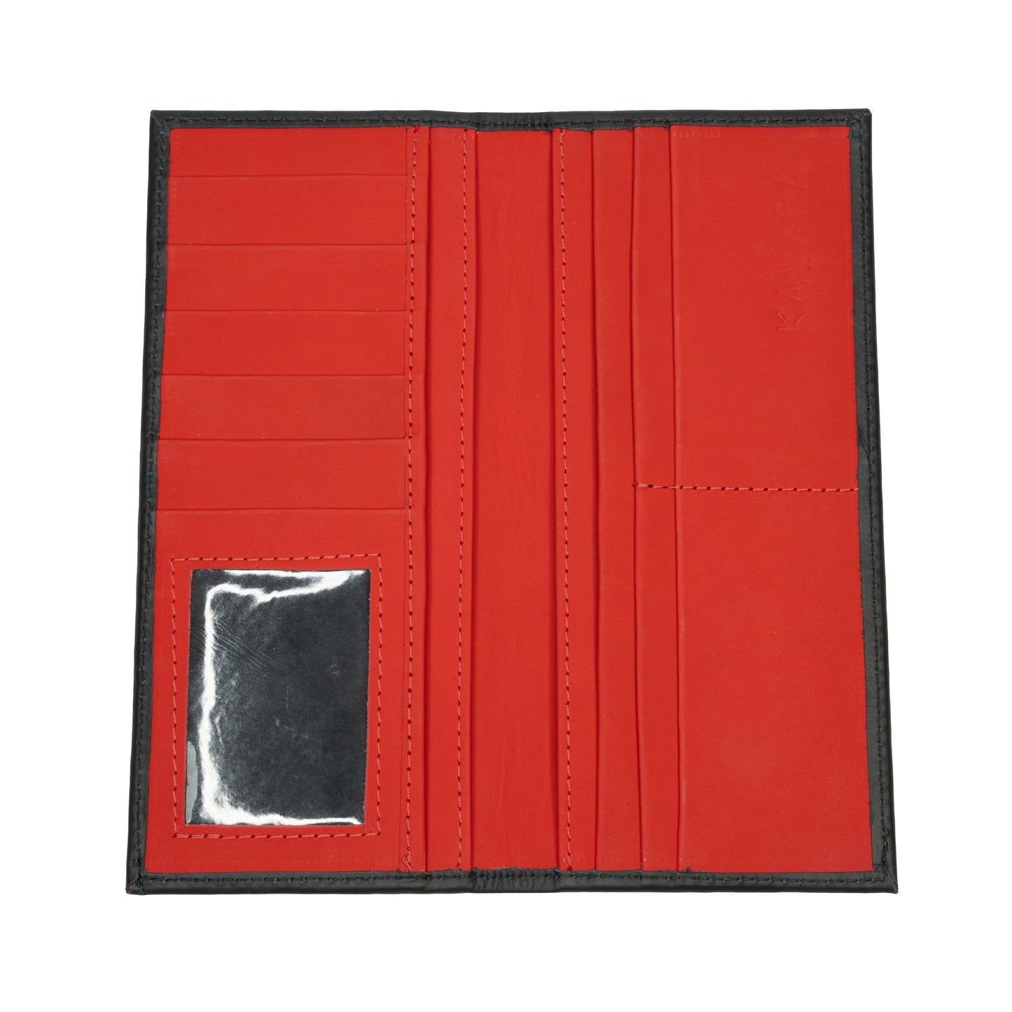 Billetera Larga Negro Mate interior Rojo Ferrari