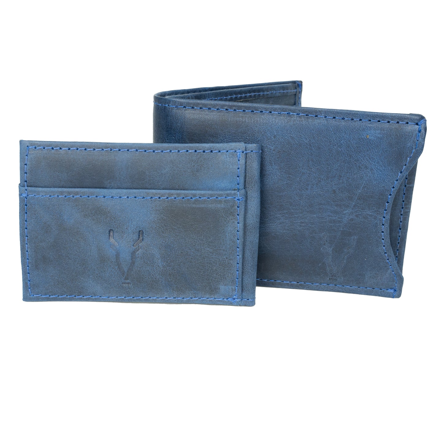 Billetera con Tarjetero Extraible Azul Vintage