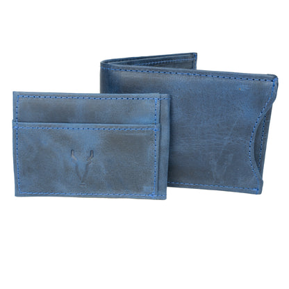 Billetera con Tarjetero Extraible Azul Vintage