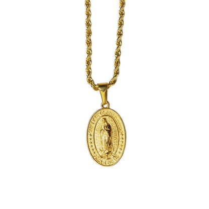 Cadena Rope Fina con Virgen de Guadalupe