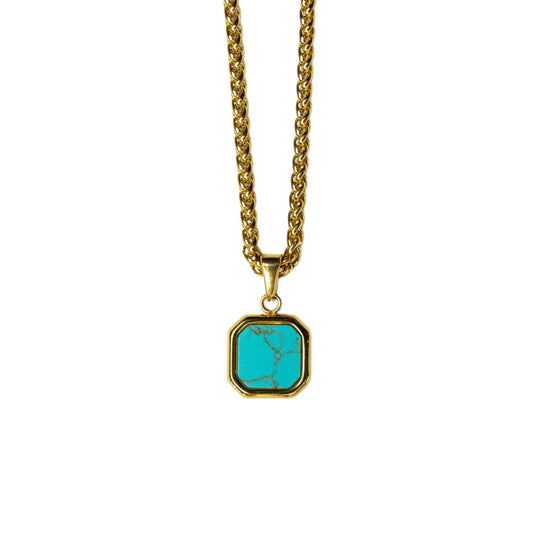 Cadena Wheat con Square Turquoise