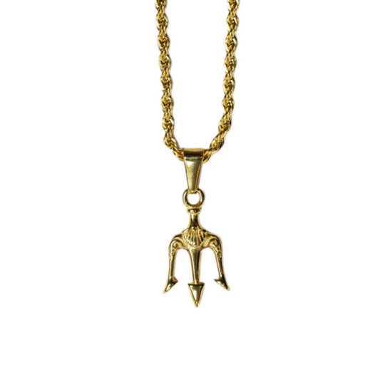 Cadena Rope Fina con Tridente Minimalista
