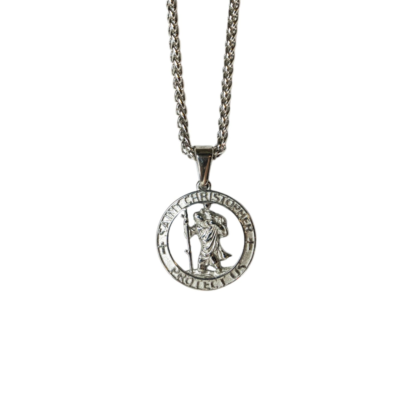 Cadena Wheat con Medalla de Saint Cristopher