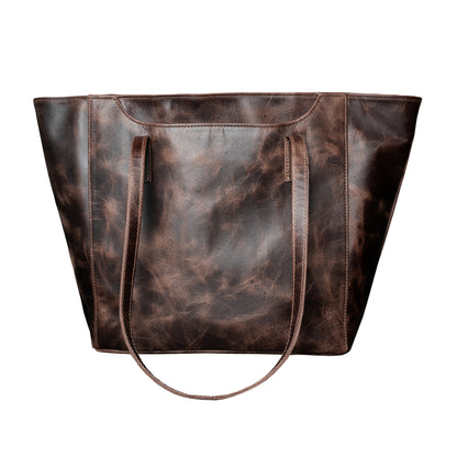 Cartera Tote Marron Oscuro Vintage