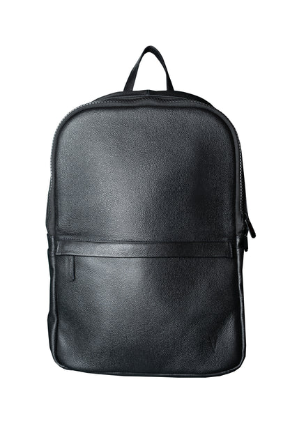 Mochila Cuero Negro Granulado