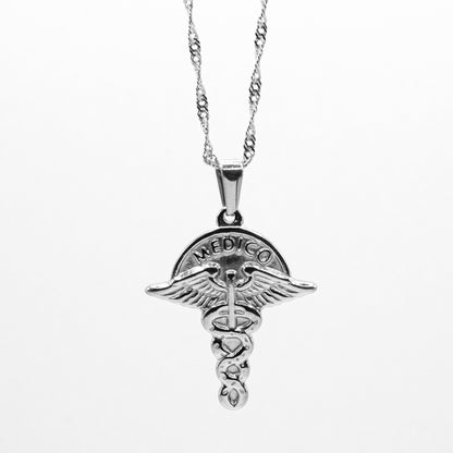 Cadena Curb con Caduceo