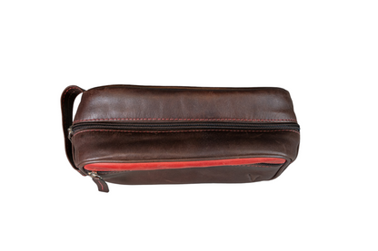 Neceser Compacto Marron Oscuro Vintage interior Rojo Vintage