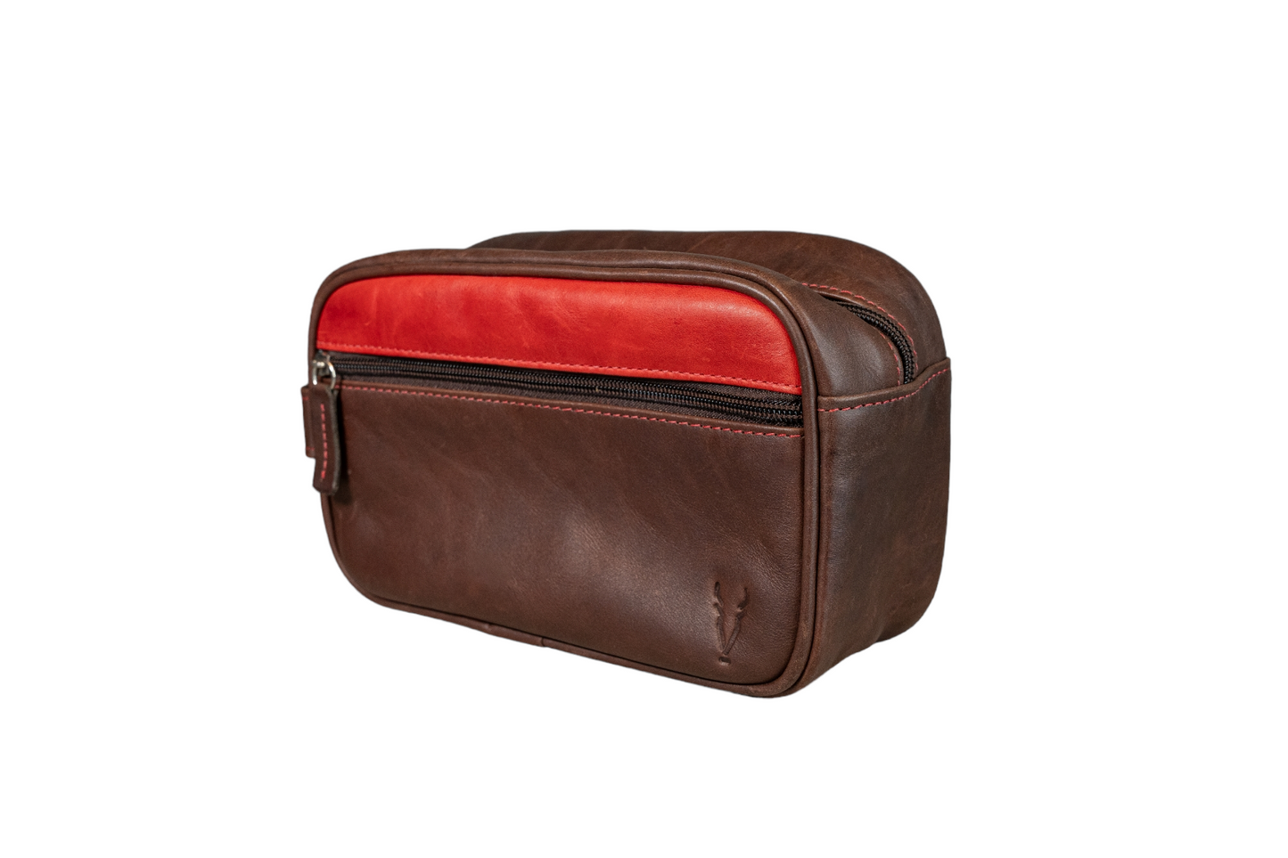 Neceser Compacto Marron Oscuro Vintage interior Rojo Vintage