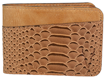 Billetera Asimetrica Anaconda Mostaza con Mostaza Vintage