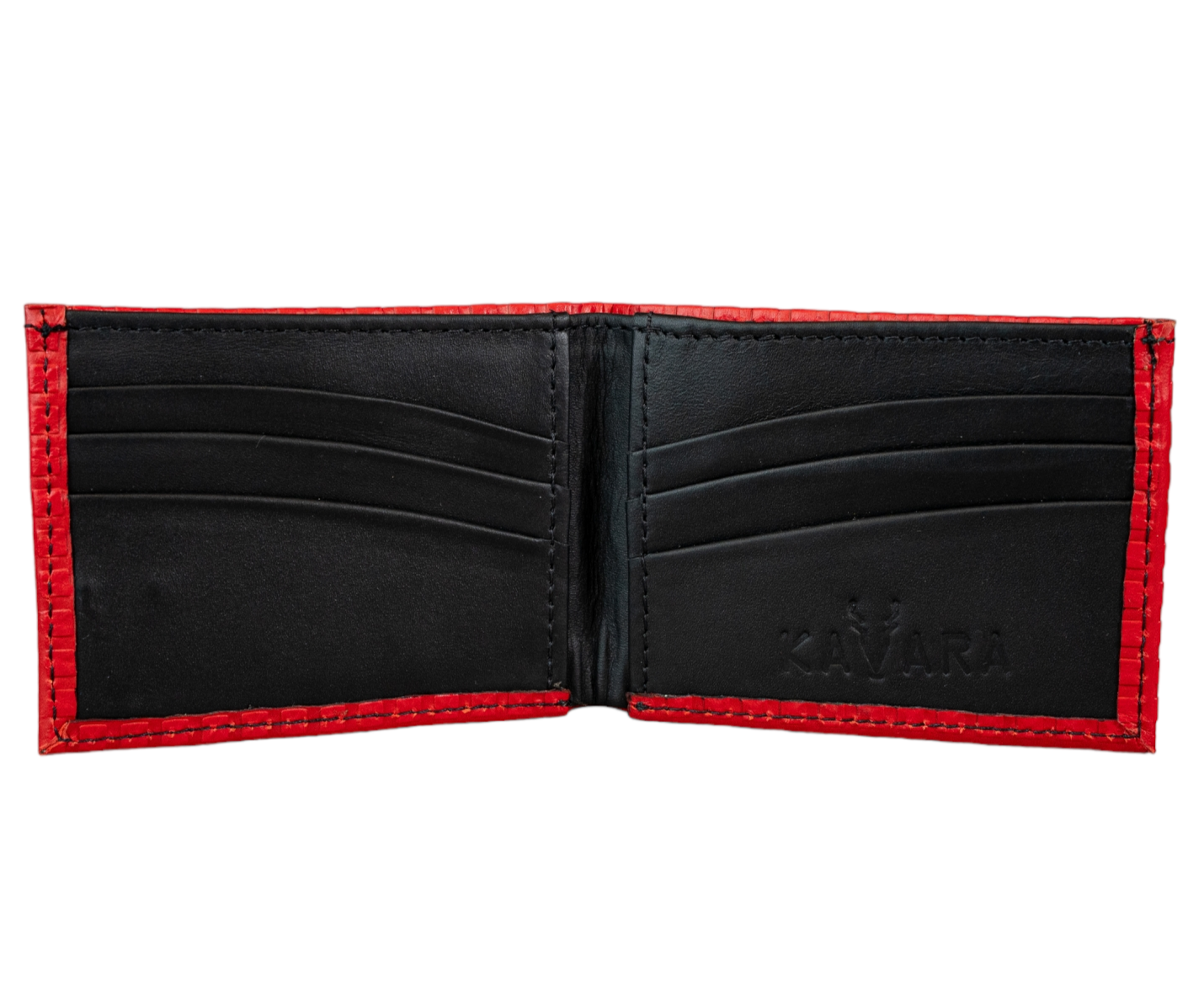 Billetera Compacta Rojo Diamante interior Negro Mate
