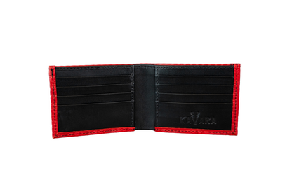 Billetera Grande Rojo Diamante interior Negro Mate