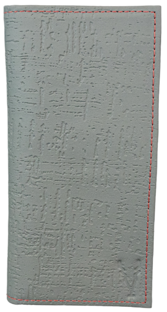 Billetera Larga Gris Egipcio interior Rojo Vintage