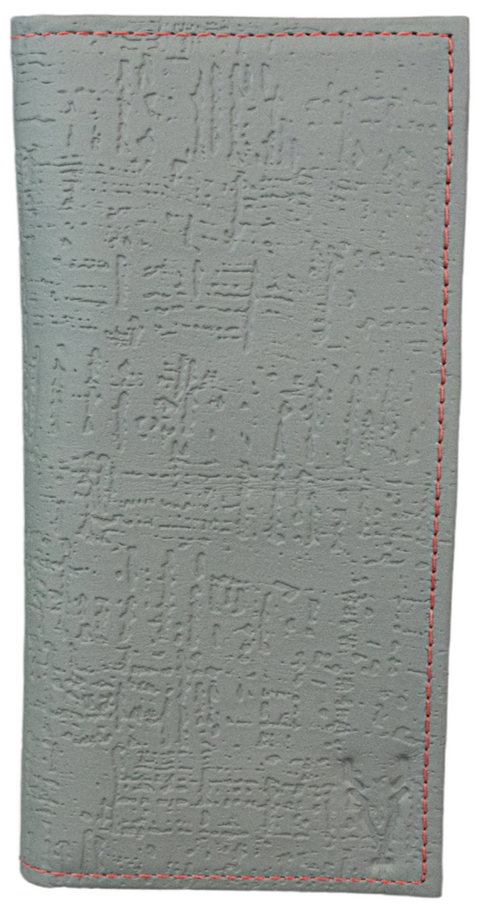 Billetera Larga Gris Egipcio interior Rojo Vintage