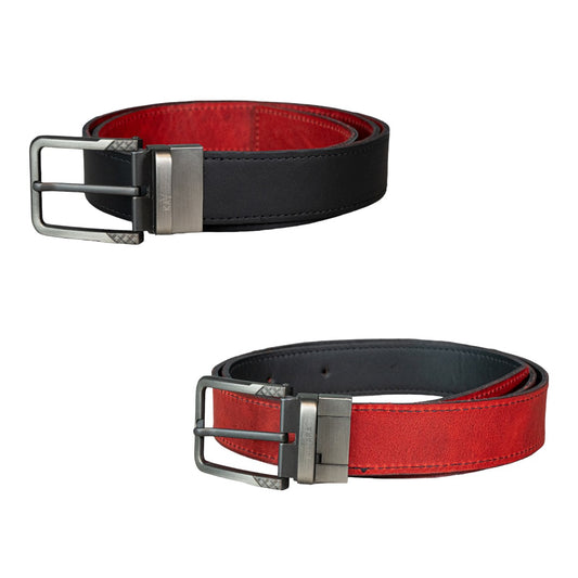 Cinto Doble Faz Rojo Vintage con Negro Mate